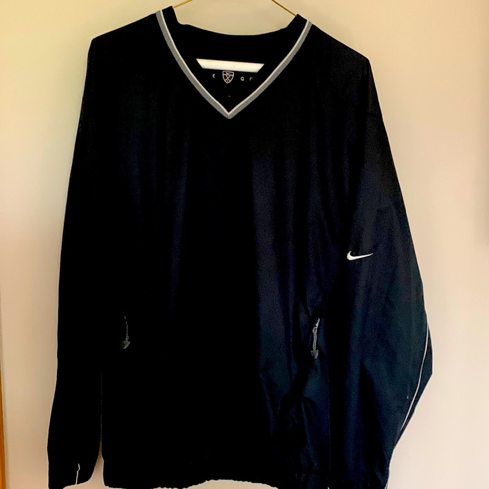 Men’s Nike Golf Black Lightweight V Neck Pullover Jacket Size Medium